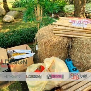 Rơm cuộn trang trí Tết