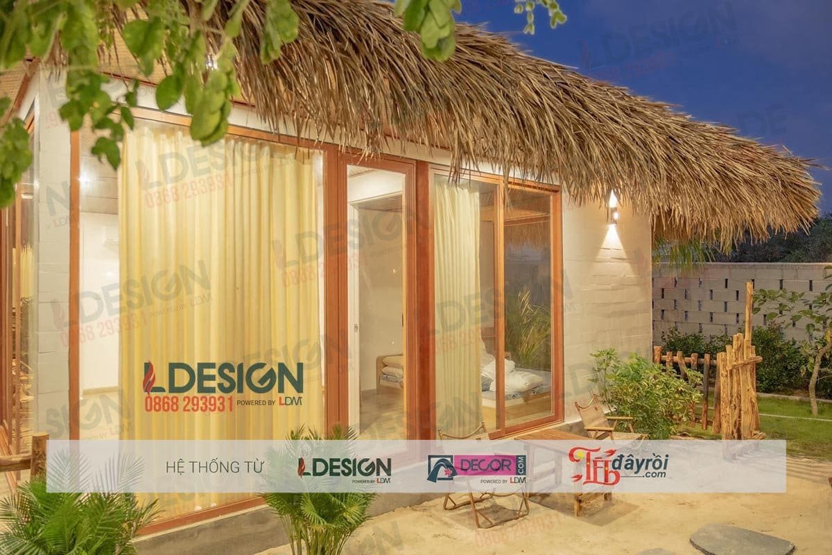 Thi công ốp mái che lá tranh tại Đồng Nai