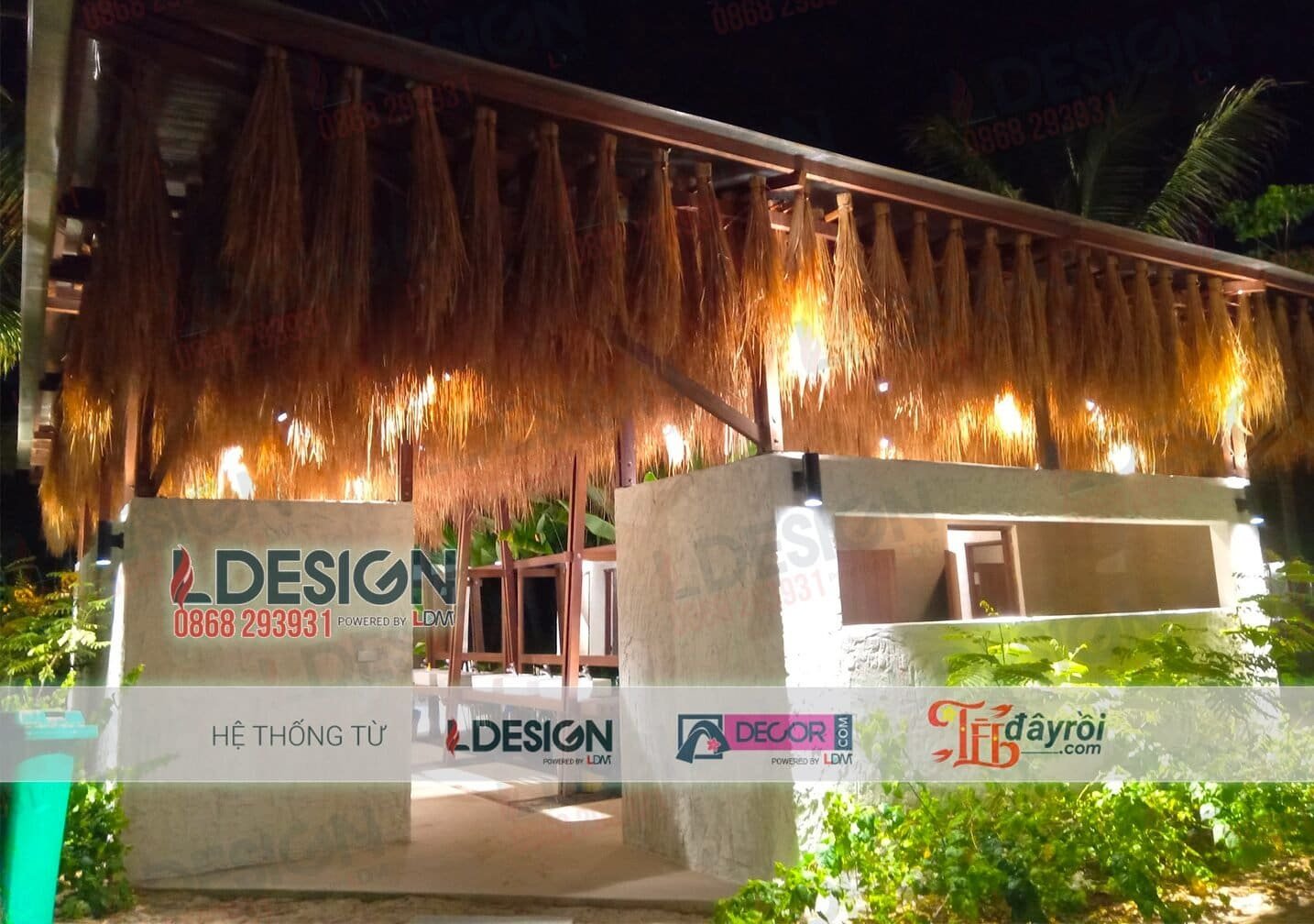 Thi công ốp mái che lá tranh tại Long An