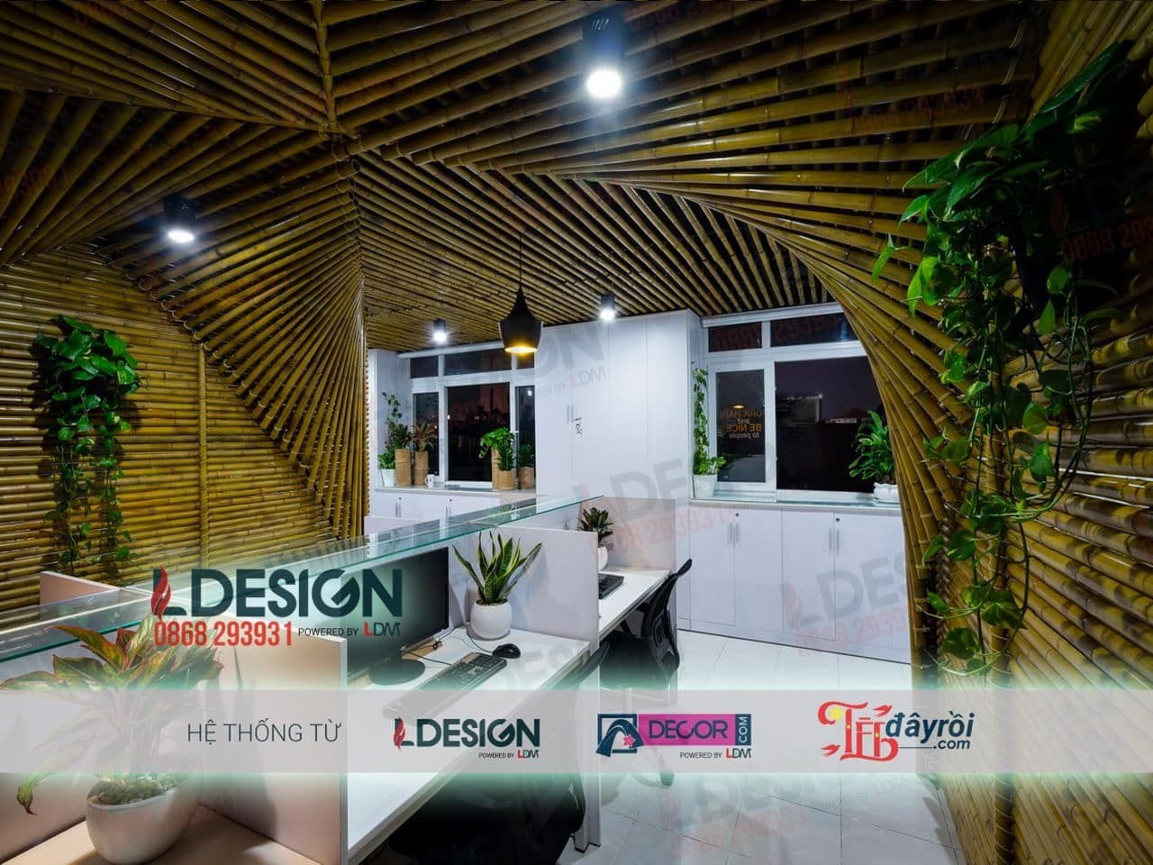 Trang trí văn phòng bằng tre, trúc tại Hồ Chí Minh