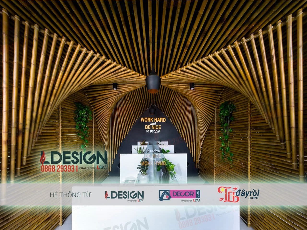 Trang trí văn phòng bằng tre, trúc tại Trảng Bàng – Tây Ninh