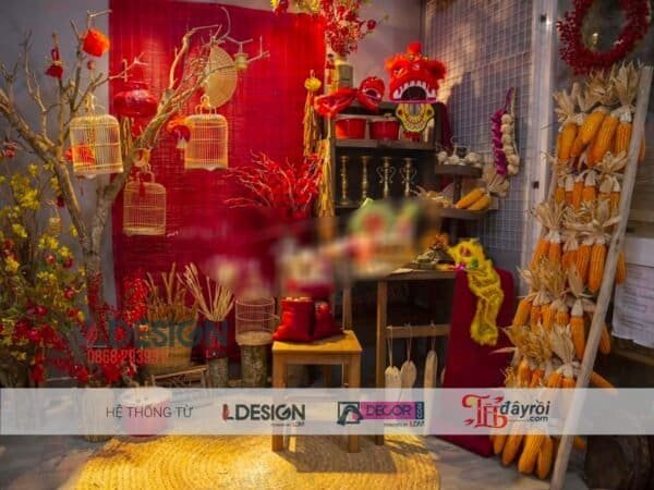 Trang Trí Tiểu Cảnh Tết Bằng Quả Bắp