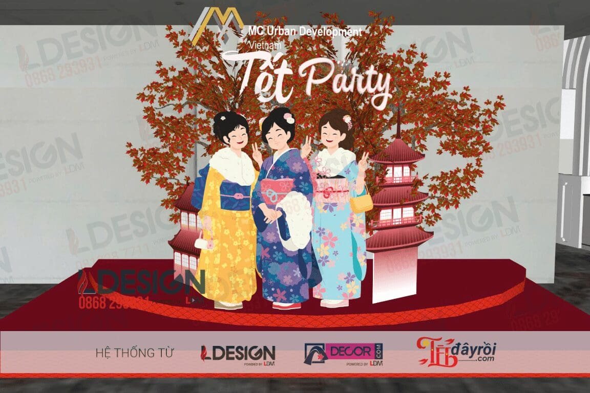 Backdrop Tết Cho Thuê Phong Cách Nhật Bản – Sẵn Sàng Giao Lắp