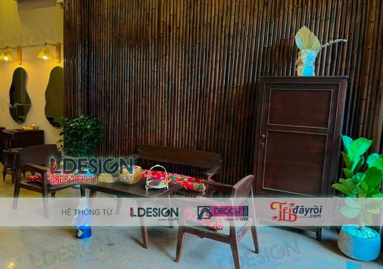 Thi công vách ngăn bằng tre tại Đồng Nai