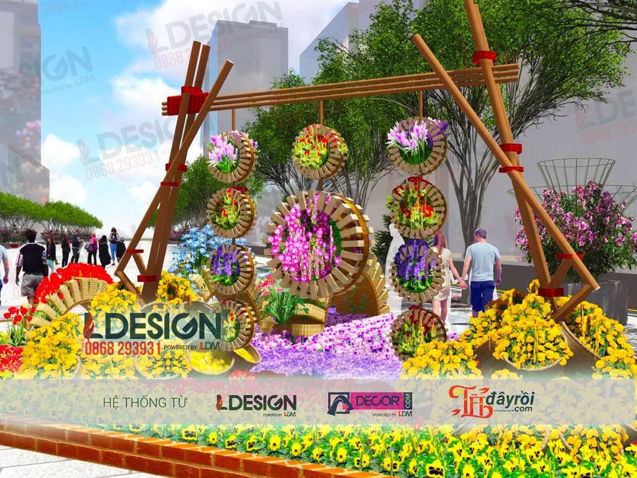 Thiết kế, thi công tiểu cảnh Tết tại TP. HCM