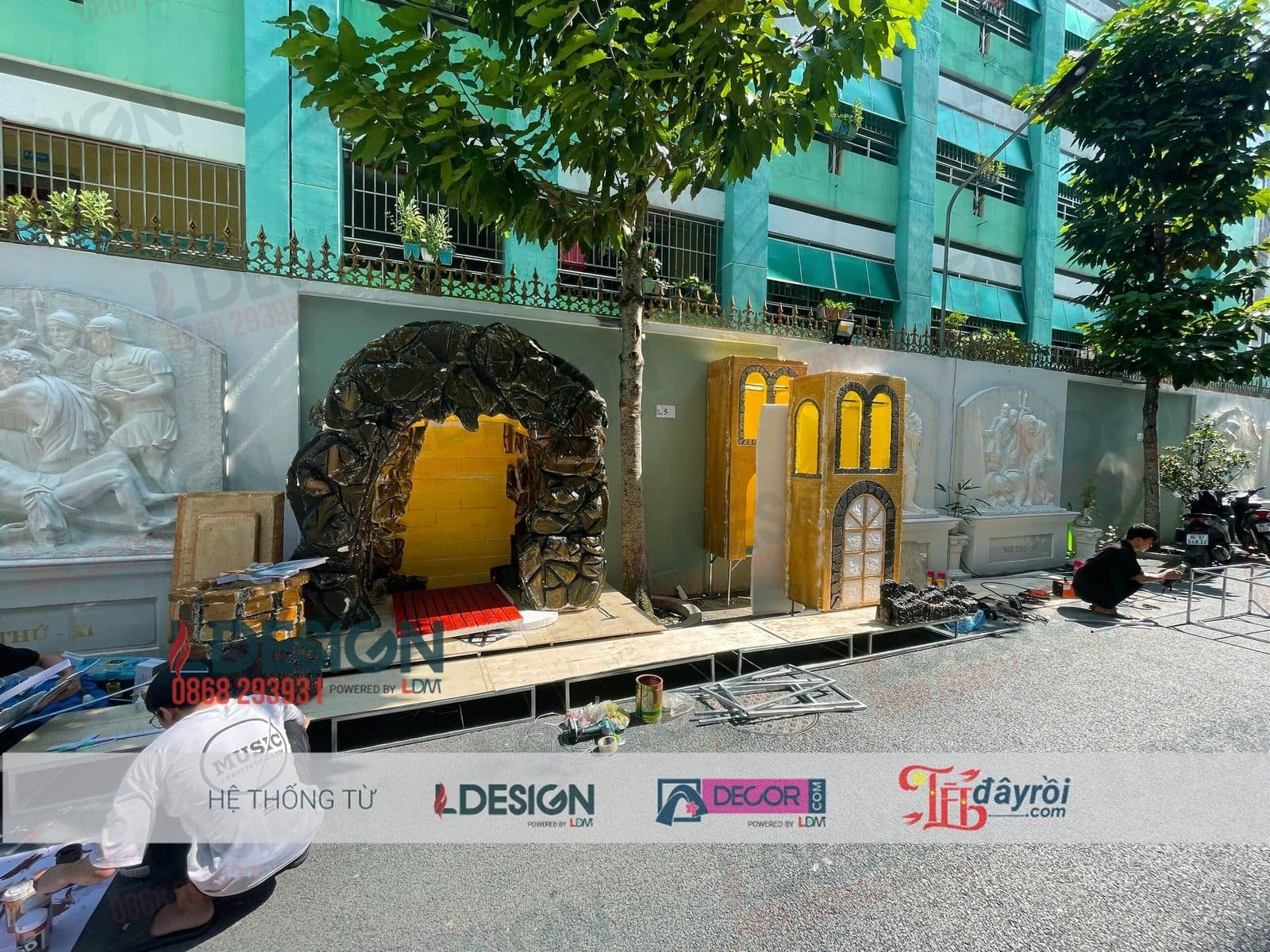 Thi công tiểu cảnh hang đá