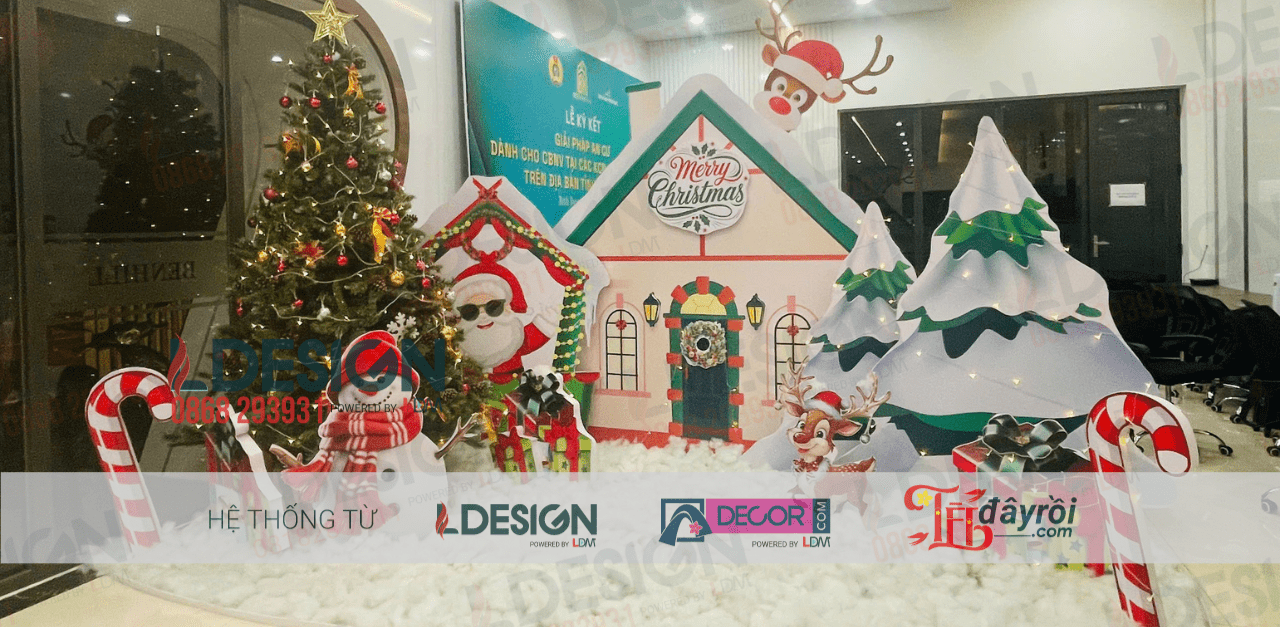 Trang trí tiểu cảnh noel tại Nhà Mẫu Benhill Bình Dương