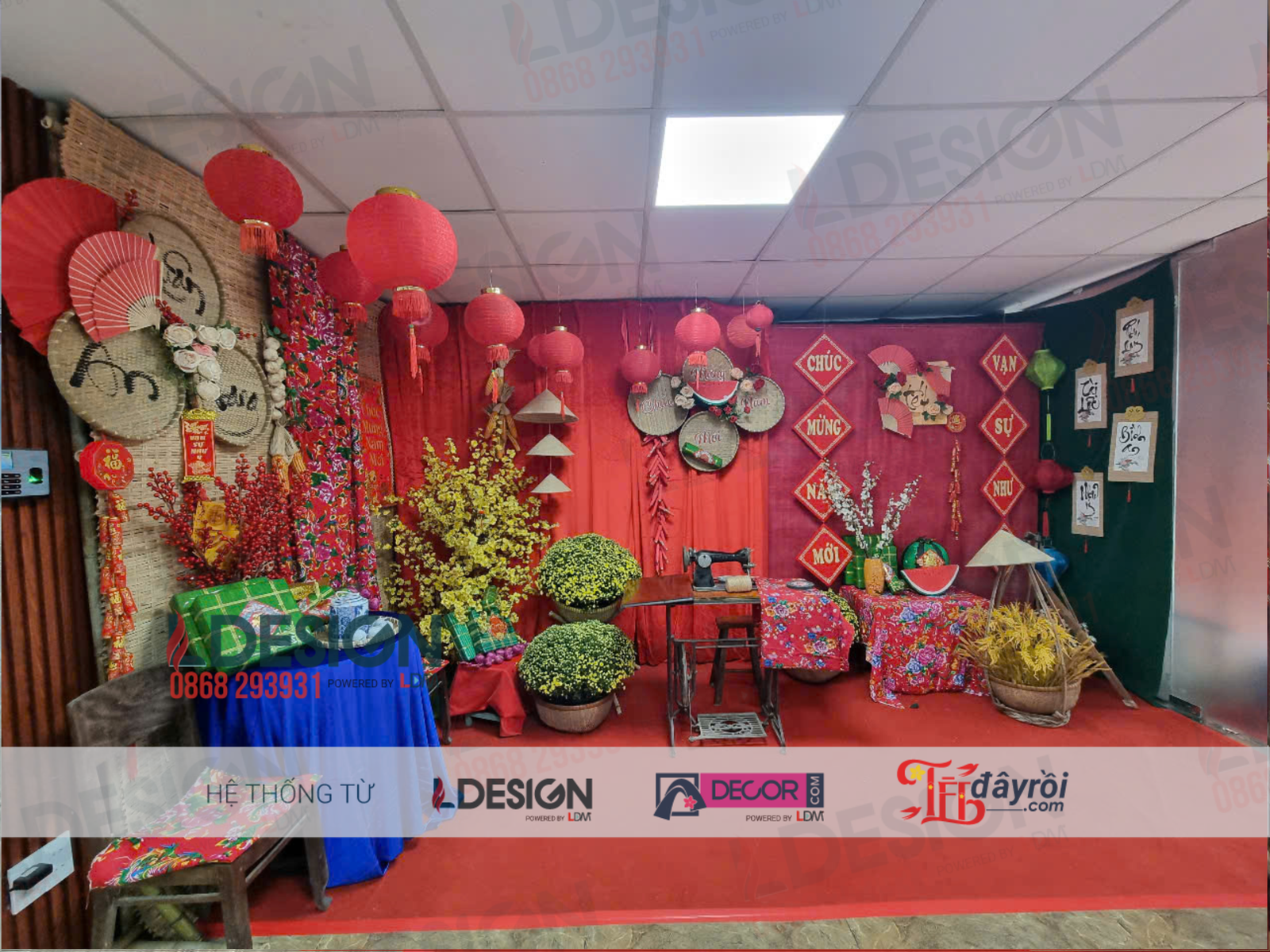 Thi công trang trí tết tại Giáo Dục Quốc Tế GAIA